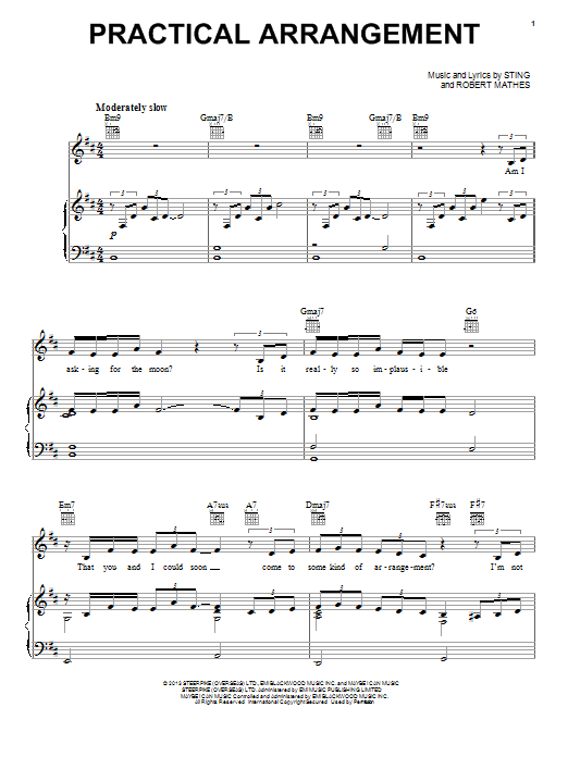 Sting Practical Arrangement Sheet Music Notes & Chords for Piano, Vocal & Guitar (Right-Hand Melody) - Download or Print PDF