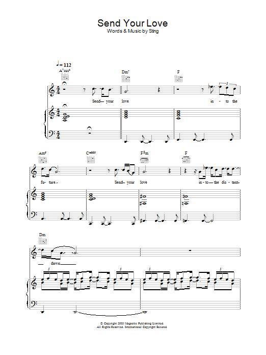 Sting Send Your Love Sheet Music Notes & Chords for Melody Line, Lyrics & Chords - Download or Print PDF