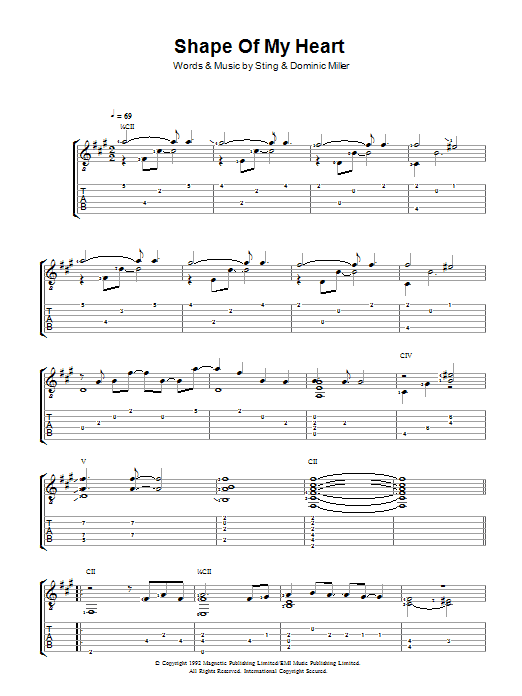 Sting Shape Of My Heart Sheet Music Notes & Chords for Vocal Pro + Piano/Guitar - Download or Print PDF