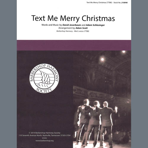 Straight No Chaser feat. Kristen Bell, Text Me Merry Christmas (arr. Adam Scott), SATB Choir