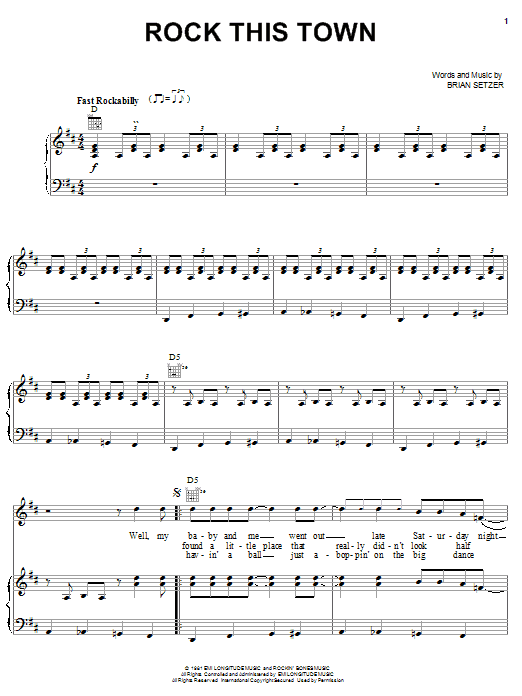 Stray Cats Rock This Town Sheet Music Notes & Chords for Guitar with strumming patterns - Download or Print PDF