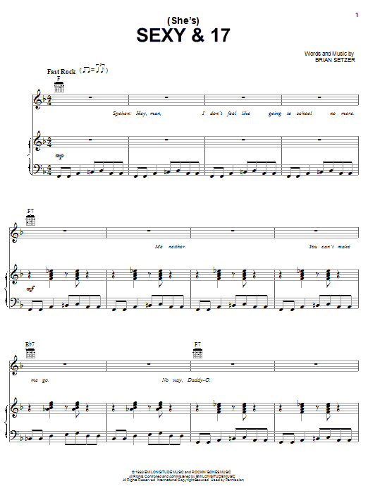 Stray Cats (She's) Sexy & 17 Sheet Music Notes & Chords for Piano, Vocal & Guitar (Right-Hand Melody) - Download or Print PDF