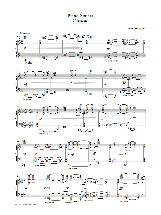 Stuart MacRae Piano Sonata, I Variation Sheet Music Notes & Chords for Piano - Download or Print PDF