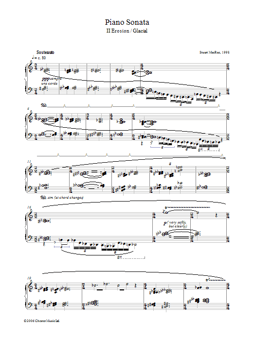 Stuart MacRae Piano Sonata, II Erosion/Glacial Sheet Music Notes & Chords for Piano - Download or Print PDF