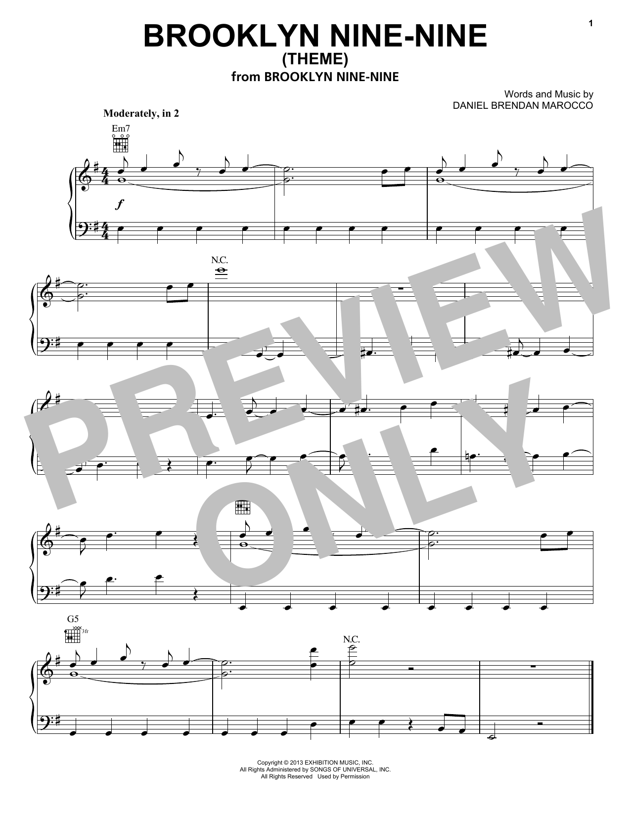 Stuart Petty Brooklyn Nine-Nine (Theme) Sheet Music Notes & Chords for Piano Solo - Download or Print PDF