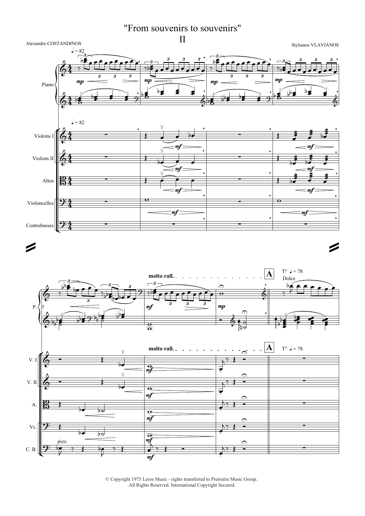 Stylianos Vlavianos From Souvenirs To Souvenirs Sheet Music Notes & Chords for Orchestra - Download or Print PDF