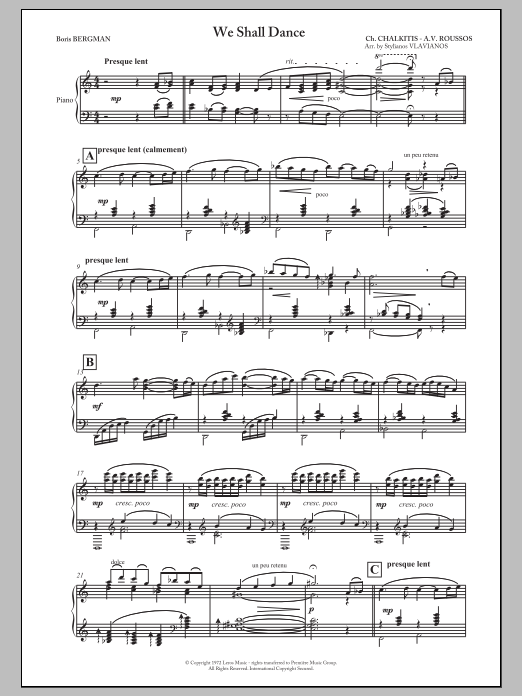 Stylianos Vlavianos We Shall Dance Sheet Music Notes & Chords for Piano - Download or Print PDF