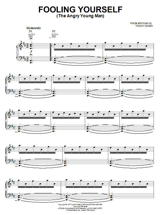 Styx Fooling Yourself (The Angry Young Man) Sheet Music Notes & Chords for Guitar Tab - Download or Print PDF