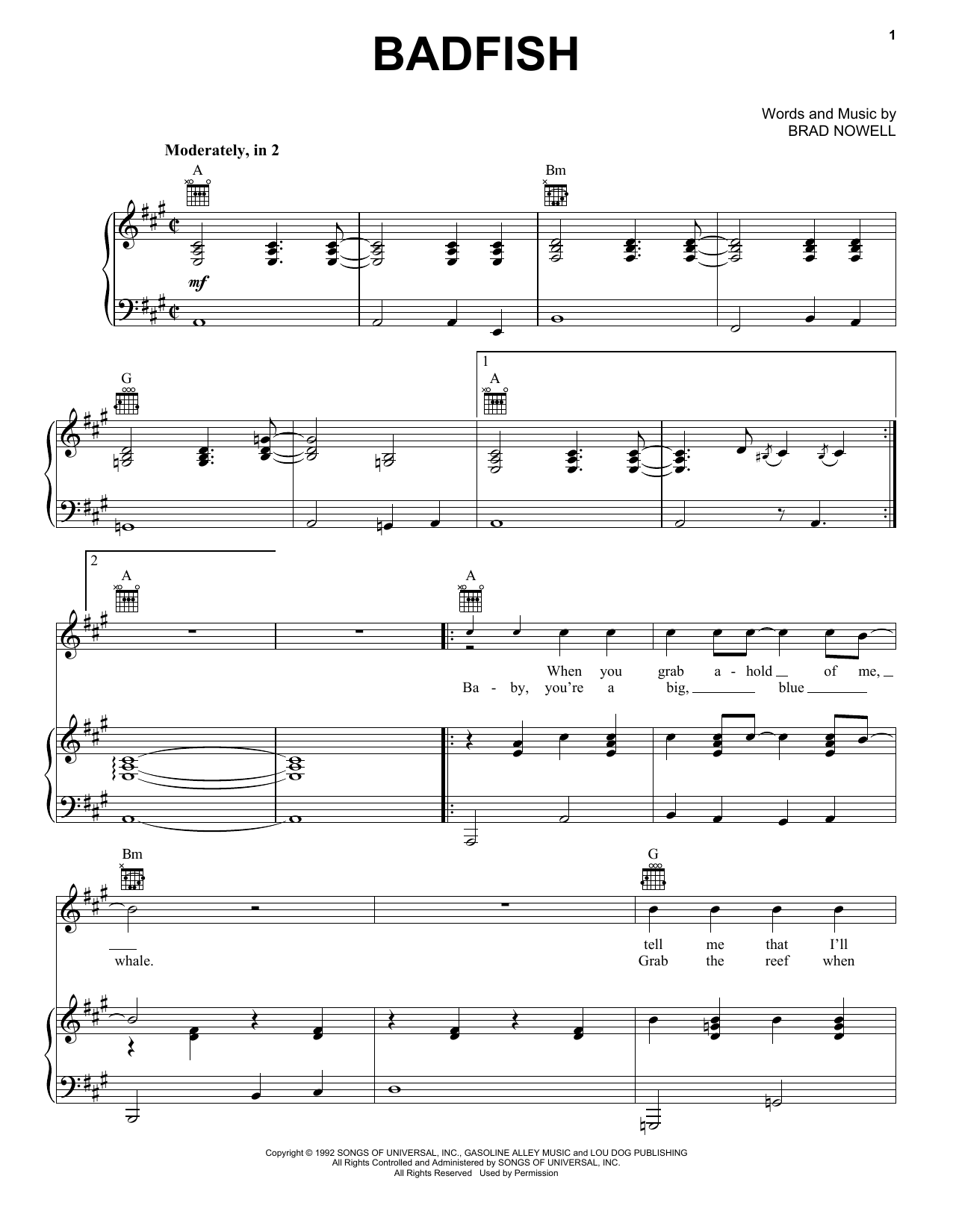 Sublime Badfish Sheet Music Notes & Chords for Bass Guitar Tab - Download or Print PDF