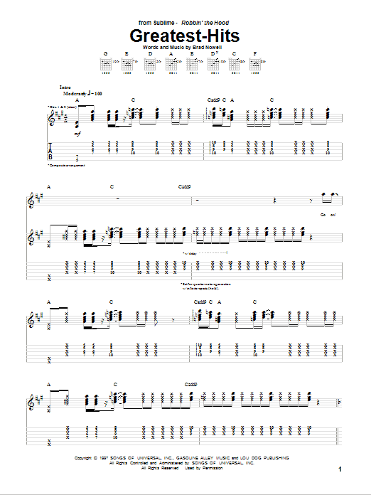 Sublime Greatest-Hits Sheet Music Notes & Chords for Guitar Tab - Download or Print PDF