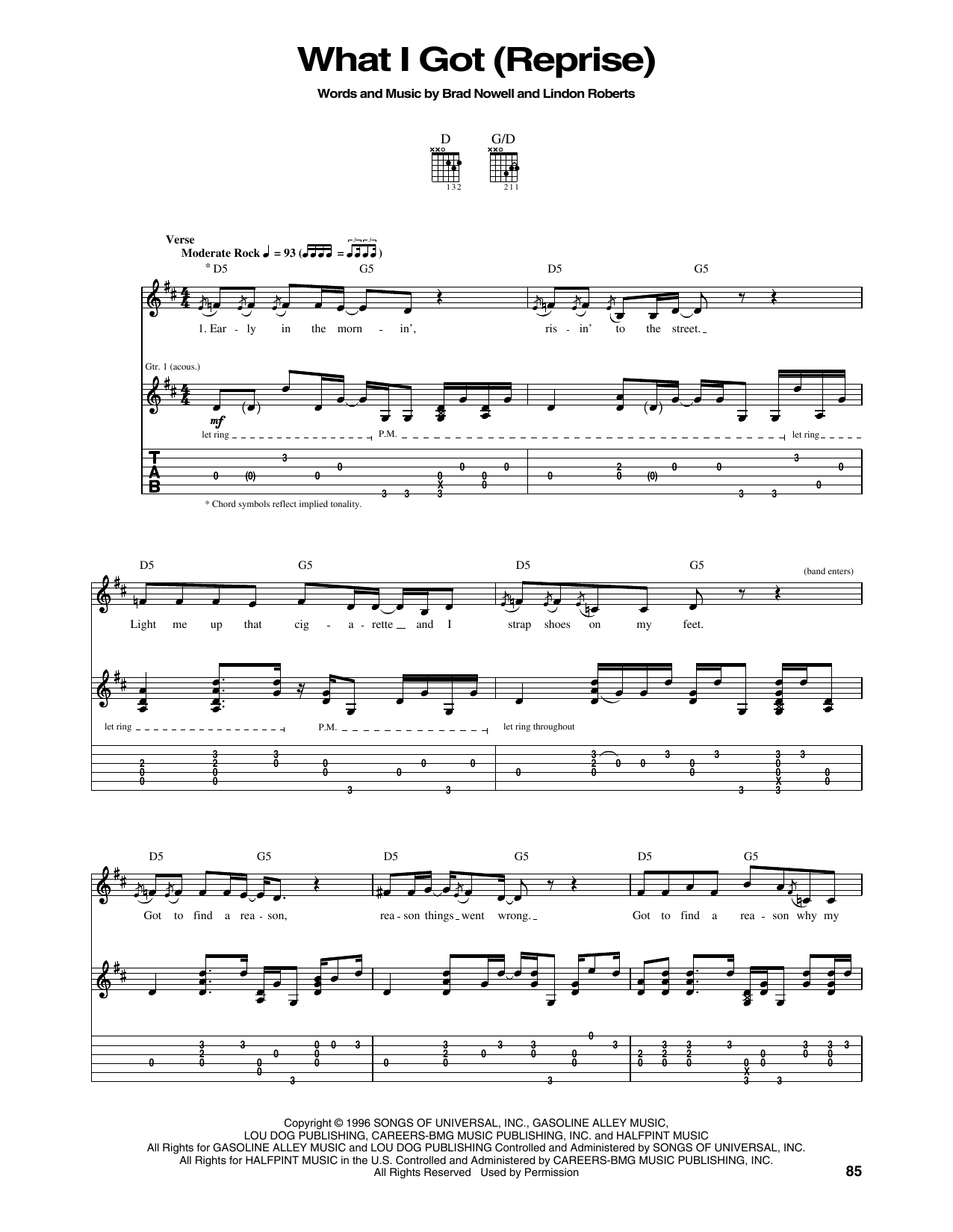 Sublime What I Got (Reprise) Sheet Music Notes & Chords for Guitar Tab - Download or Print PDF