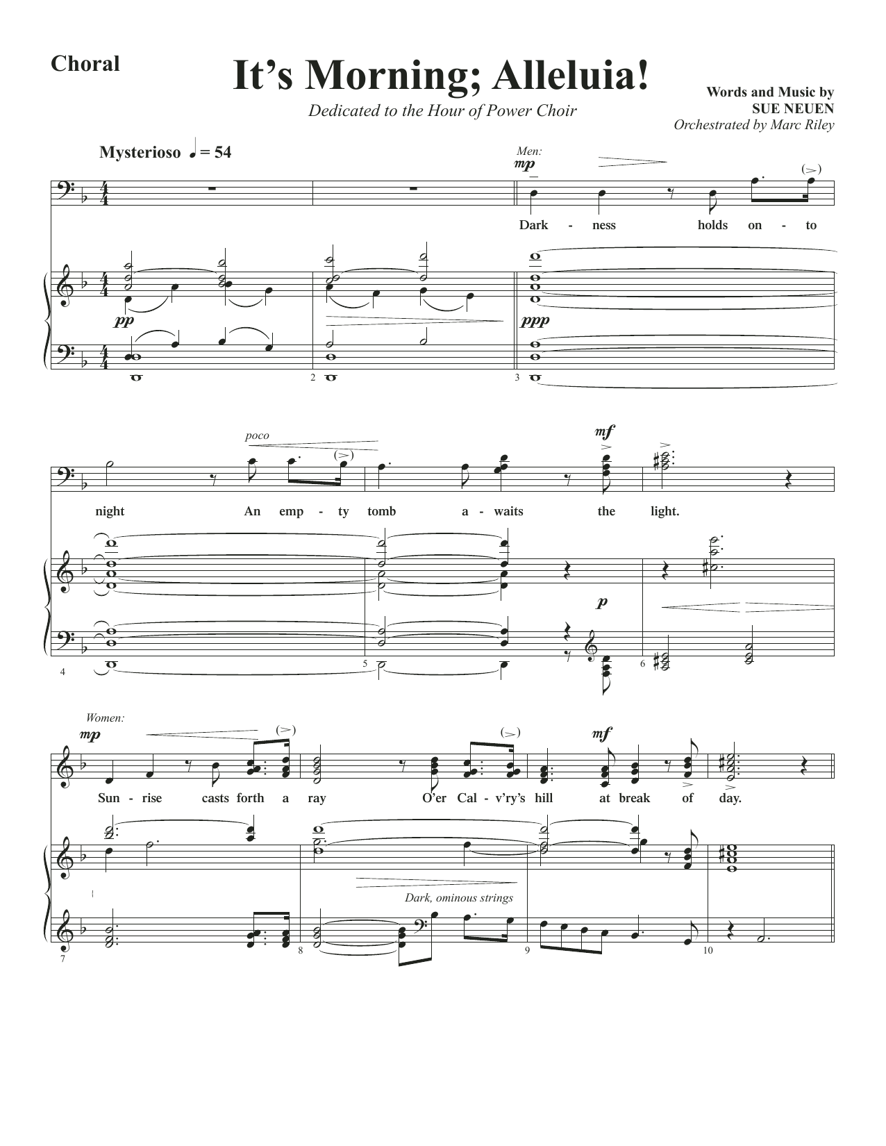 Sue Neuen It's Morning; Alleluia! Sheet Music Notes & Chords for SATB Choir - Download or Print PDF