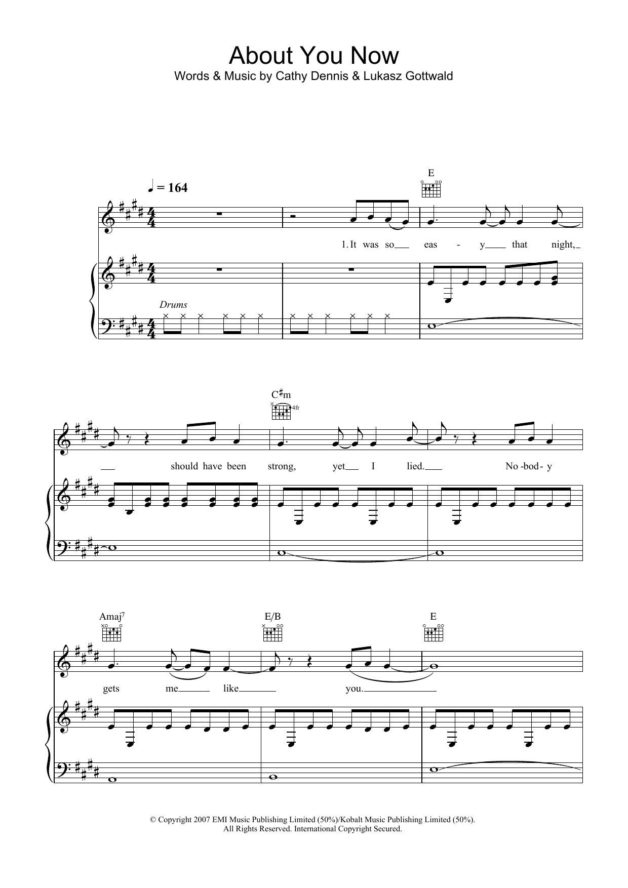 Sugababes About You Now Sheet Music Notes & Chords for Beginner Piano - Download or Print PDF