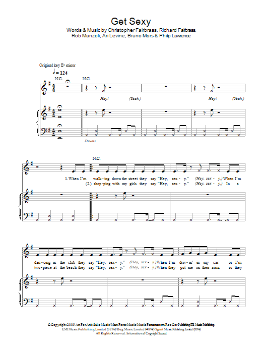 Sugababes Get Sexy Sheet Music Notes & Chords for Piano, Vocal & Guitar - Download or Print PDF
