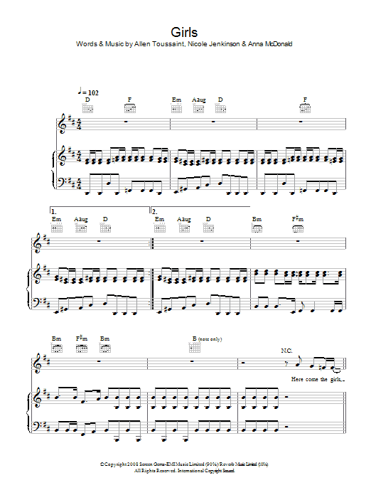 Sugababes Girls Sheet Music Notes & Chords for Piano, Vocal & Guitar - Download or Print PDF Sugababes Girls Sheet Music Notes & Chords for Piano, Vocal & Guitar - Download or Print PDF