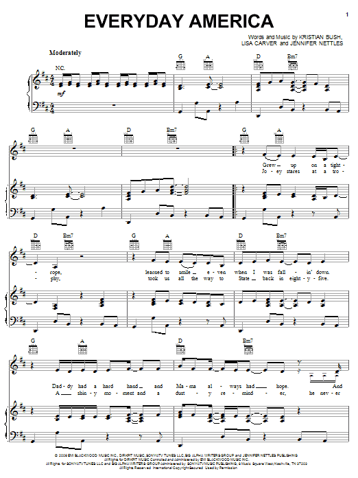 Sugarland Everyday America Sheet Music Notes & Chords for Piano, Vocal & Guitar (Right-Hand Melody) - Download or Print PDF Sugarland Everyday America Sheet Music Notes & Chords for Piano, Vocal & Guitar (Right-Hand Melody) - Download or Print PDF