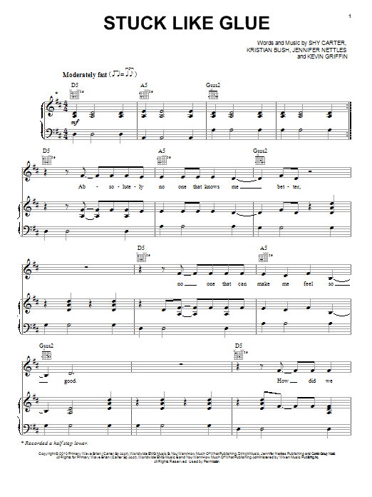 Sugarland Stuck Like Glue Sheet Music Notes & Chords for Easy Guitar Tab - Download or Print PDF