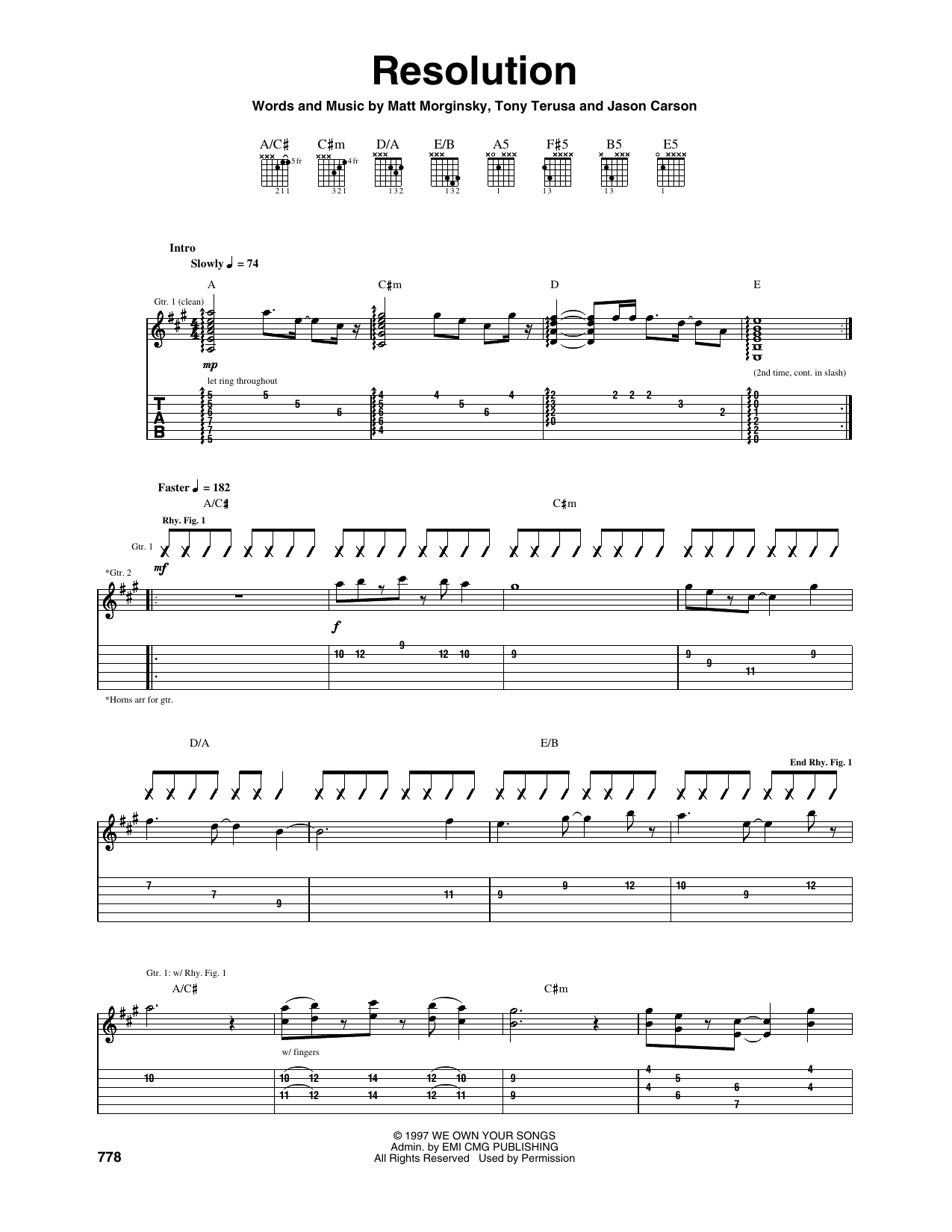 Supertones Resolution Sheet Music Notes & Chords for Guitar Tab - Download or Print PDF