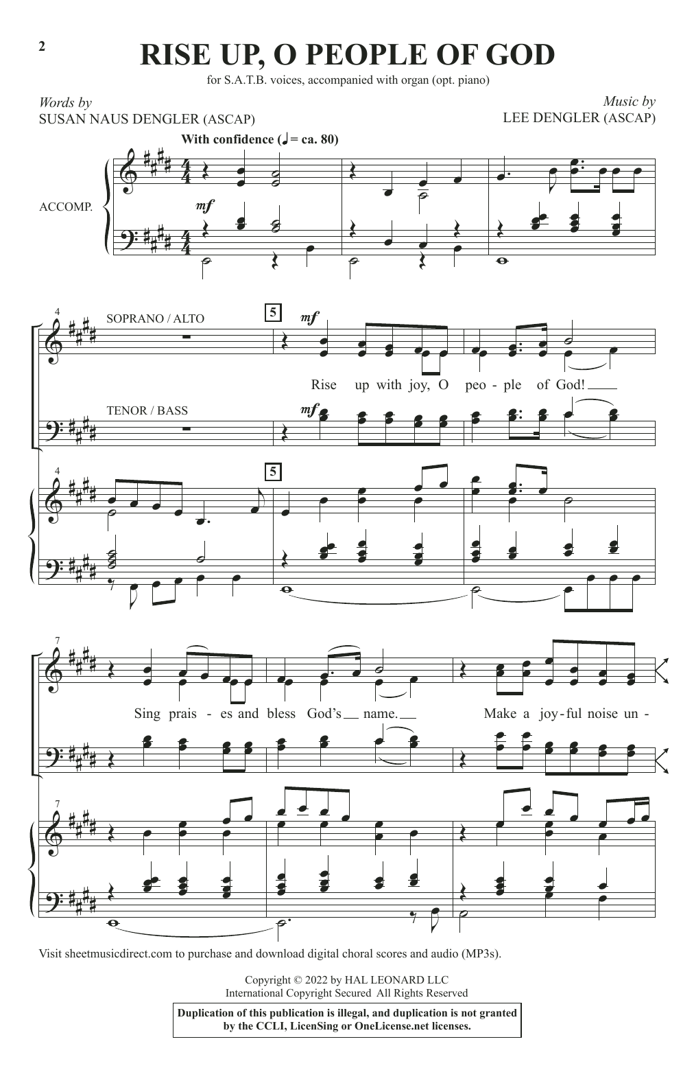 Susan Naus Dengler and Lee Dengler Rise Up, O People Of God Sheet Music Notes & Chords for SATB Choir - Download or Print PDF