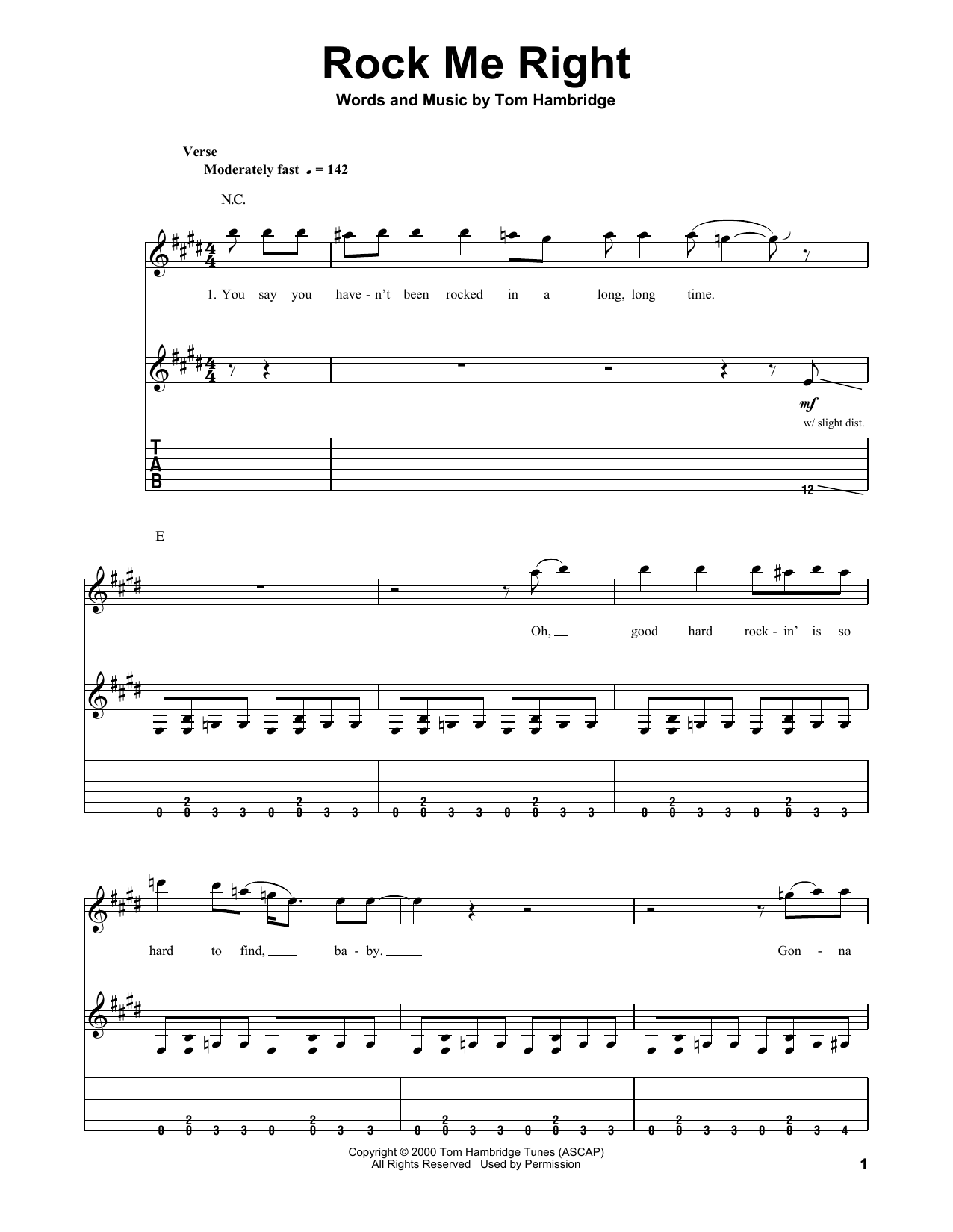 Susan Tedeschi Rock Me Right Sheet Music Notes & Chords for Guitar Tab (Single Guitar) - Download or Print PDF