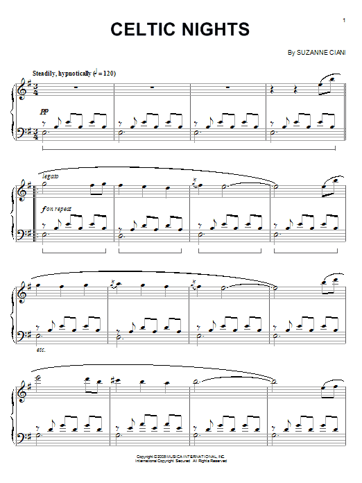 Suzanne Ciani Celtic Nights Sheet Music Notes & Chords for Piano - Download or Print PDF