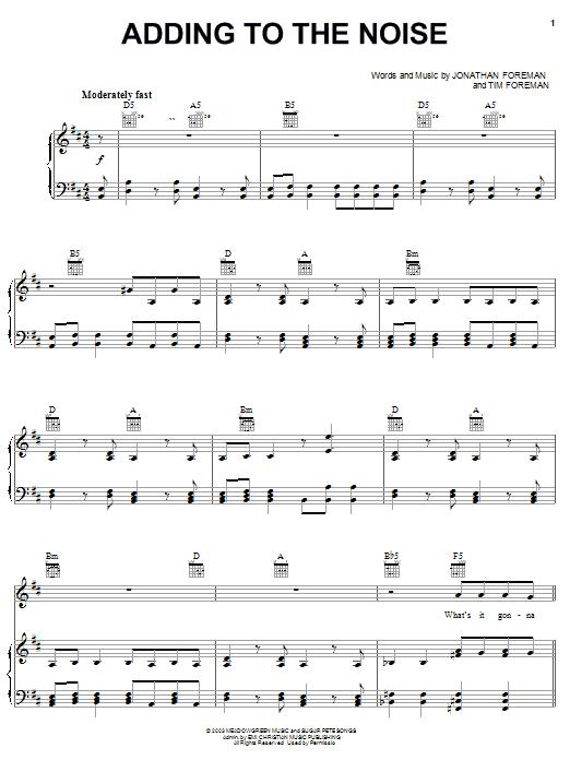 Switchfoot Adding To The Noise Sheet Music Notes & Chords for Guitar Tab - Download or Print PDF