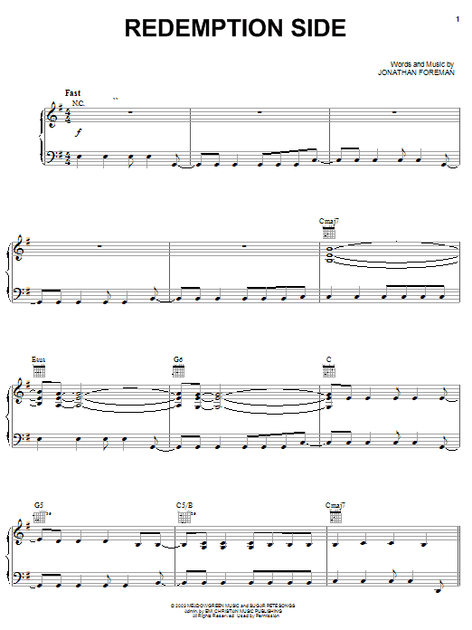 Switchfoot Redemption Side Sheet Music Notes & Chords for Guitar Tab - Download or Print PDF