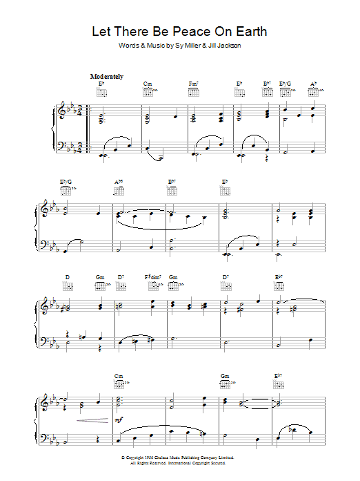 Sy Miller Let There Be Peace On Earth Sheet Music Notes & Chords for Piano - Download or Print PDF