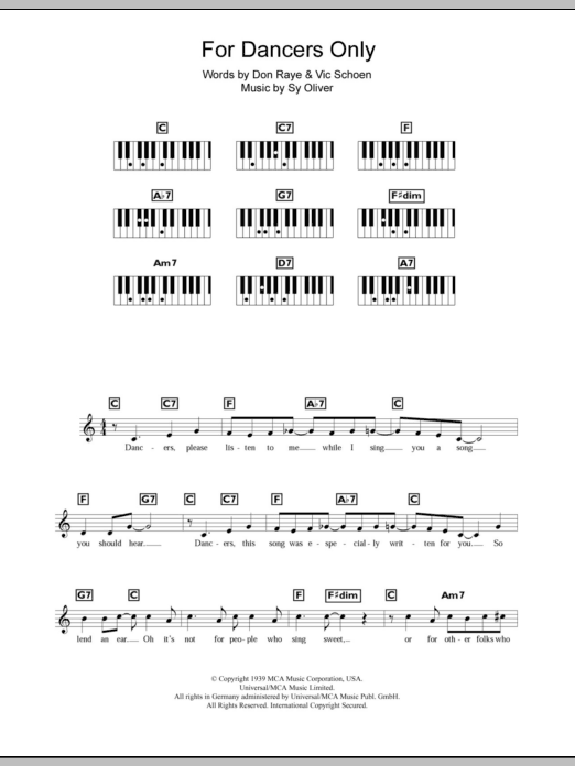 Sy Oliver For Dancers Only Sheet Music Notes & Chords for Keyboard - Download or Print PDF