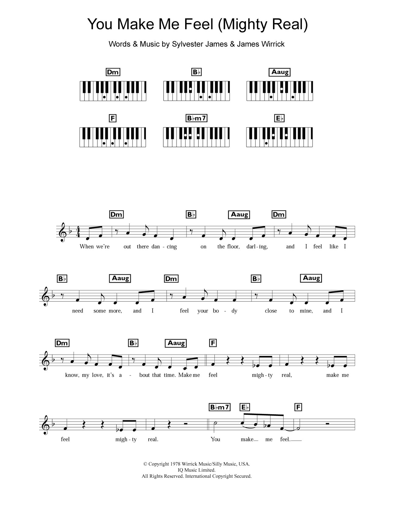 Sylvester You Make Me Feel (Mighty Real) Sheet Music Notes & Chords for Keyboard - Download or Print PDF