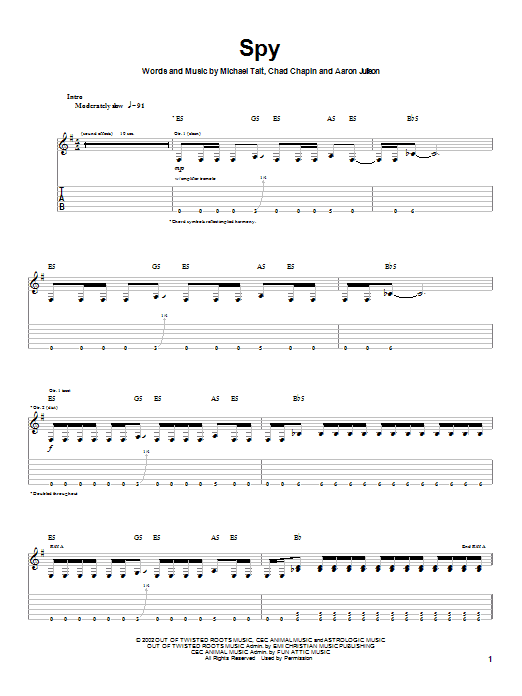 Tait Spy Sheet Music Notes & Chords for Guitar Tab - Download or Print PDF Tait Spy Sheet Music Notes & Chords for Guitar Tab - Download or Print PDF