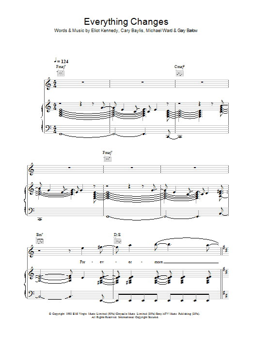 Take That Everything Changes Sheet Music Notes & Chords for Piano, Vocal & Guitar - Download or Print PDF