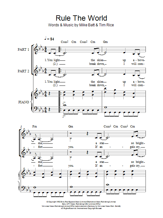 Take That Rule The World (arr. Rick Hein) Sheet Music Notes & Chords for 2-Part Choir - Download or Print PDF