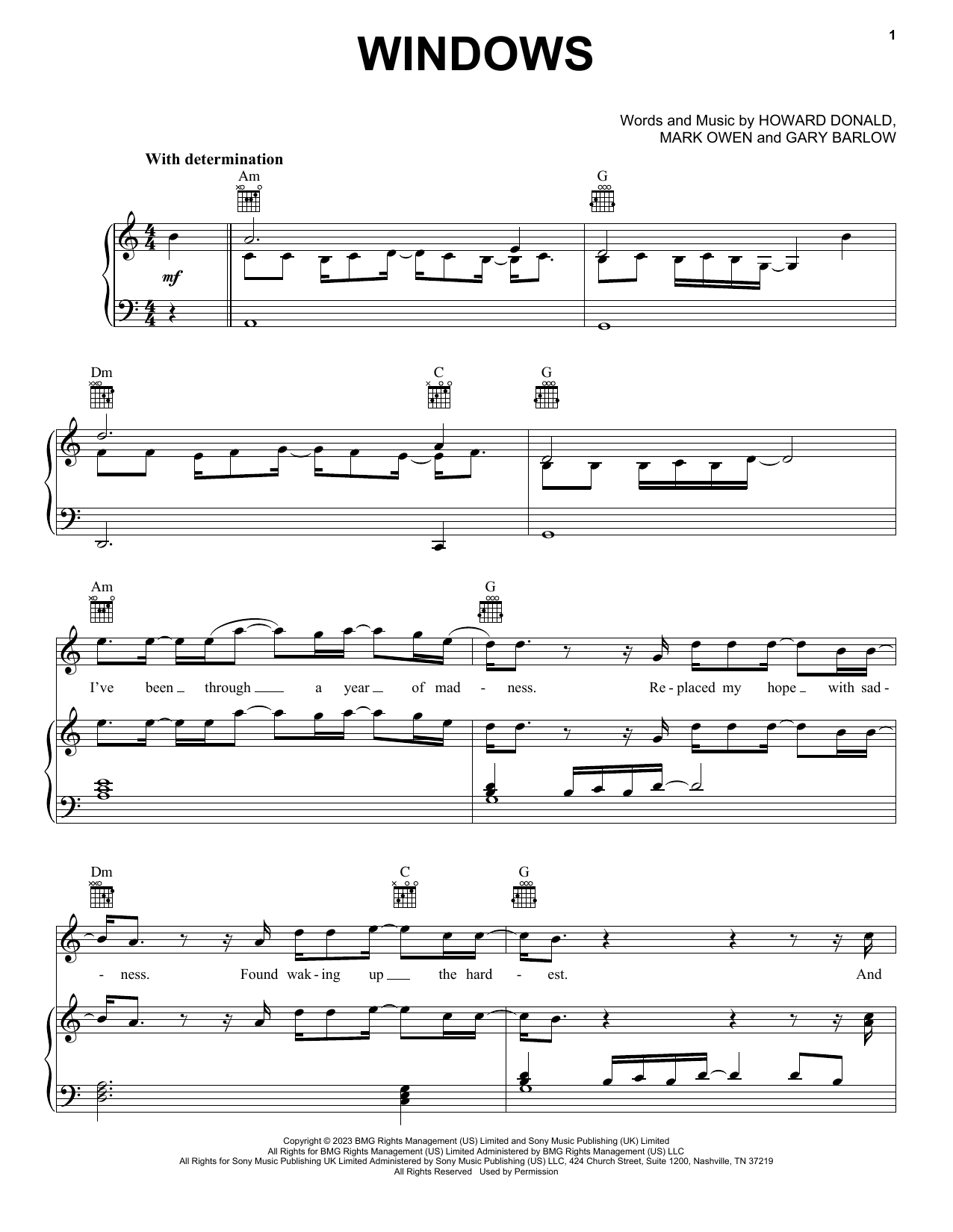 Take That Windows Sheet Music Notes & Chords for Piano, Vocal & Guitar Chords (Right-Hand Melody) - Download or Print PDF
