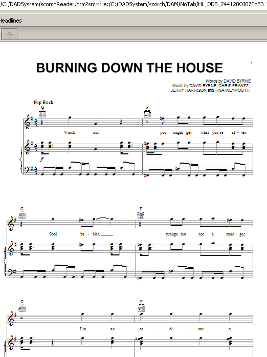 Talking Heads Burning Down The House Sheet Music Notes & Chords for Drums Transcription - Download or Print PDF