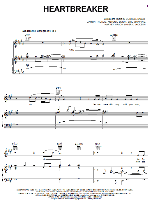 Tank Heartbreaker Sheet Music Notes & Chords for Piano, Vocal & Guitar (Right-Hand Melody) - Download or Print PDF