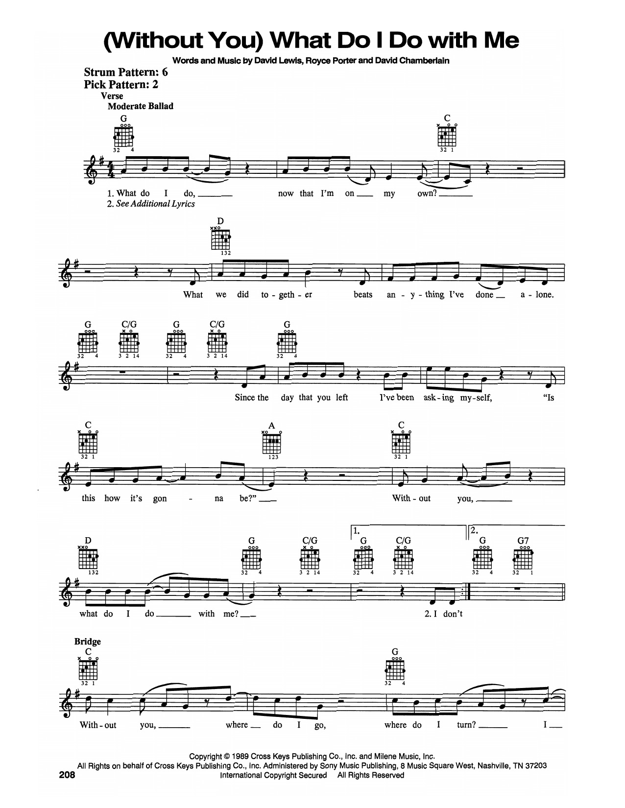 Tanya Tucker (Without You) What Do I Do With Me Sheet Music Notes & Chords for Easy Guitar - Download or Print PDF