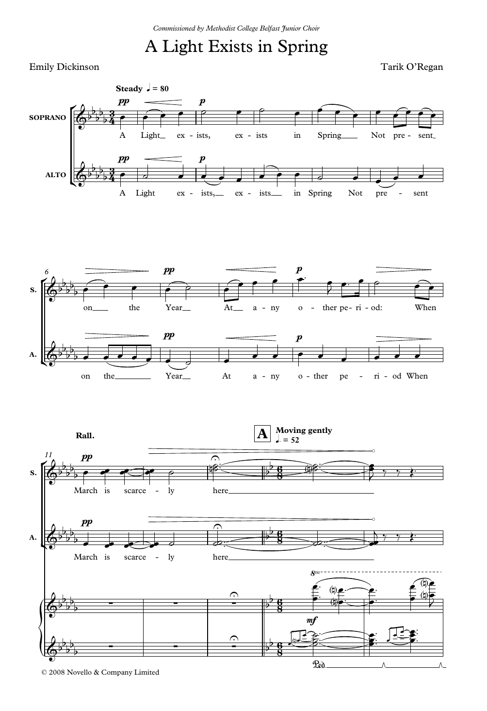 Tarik O'Regan A Light Exists In Spring Sheet Music Notes & Chords for SSA Choir - Download or Print PDF