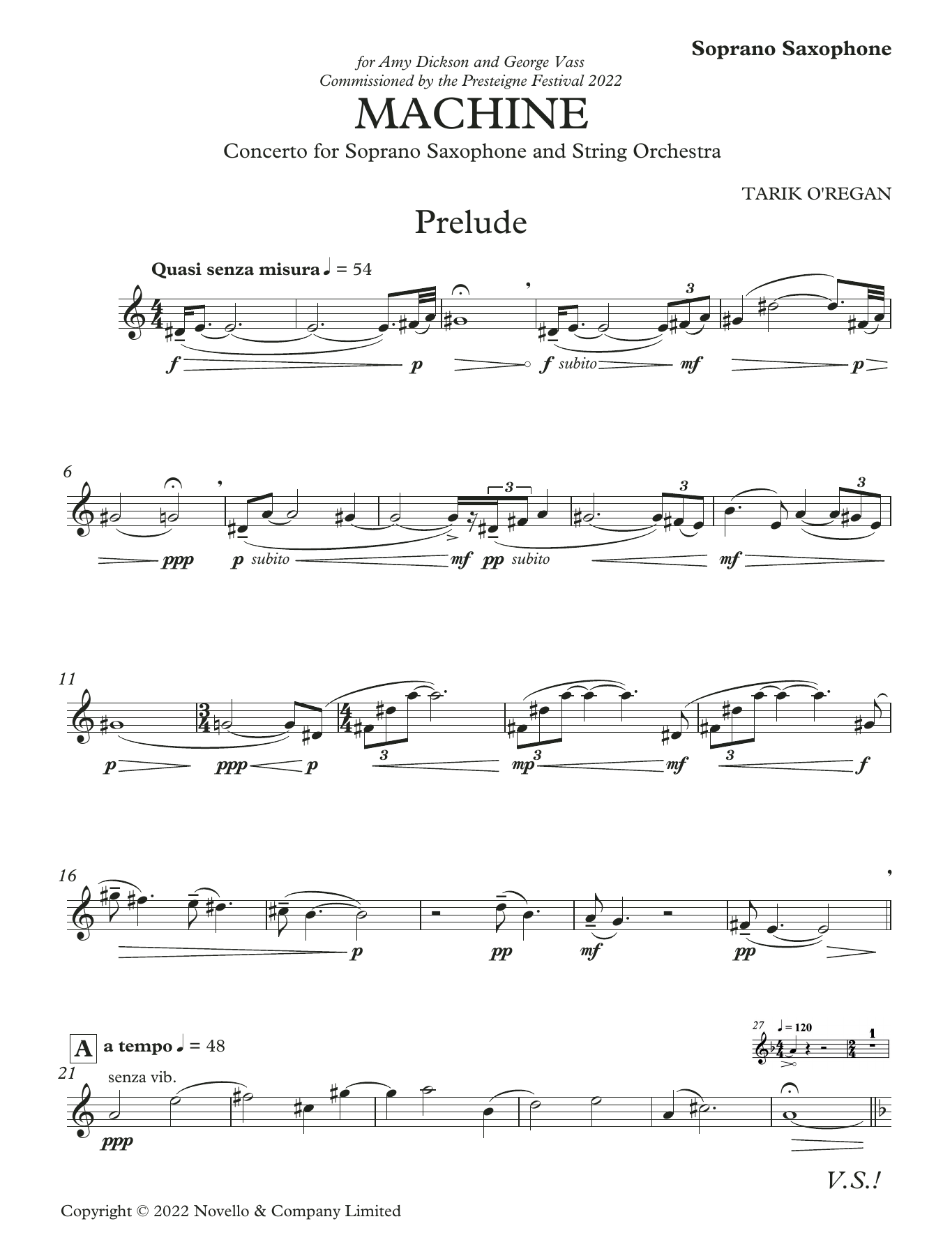 Tarik O'Regan Machine (Solo Part) Sheet Music Notes & Chords for Soprano Sax Solo - Download or Print PDF