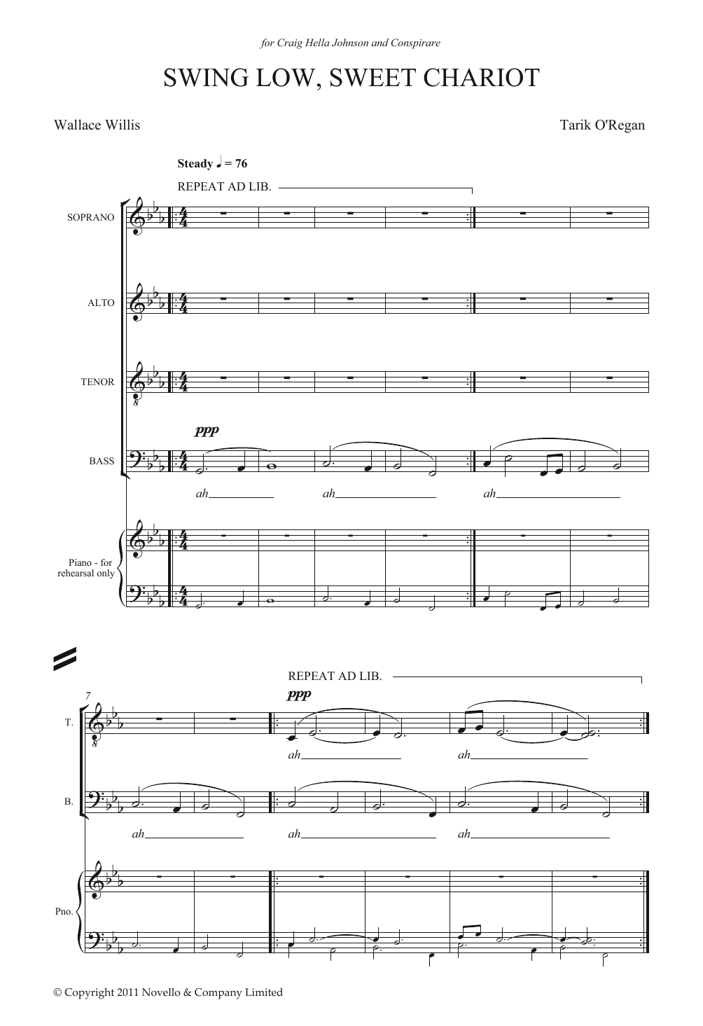 Tarik O'Regan Swing Low, Sweet Chariot Sheet Music Notes & Chords for SATB Choir - Download or Print PDF