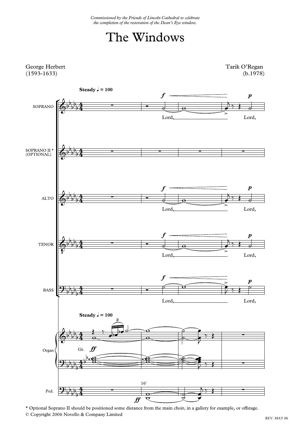 Tarik O'Regan The Windows Sheet Music Notes & Chords for SATB Choir - Download or Print PDF
