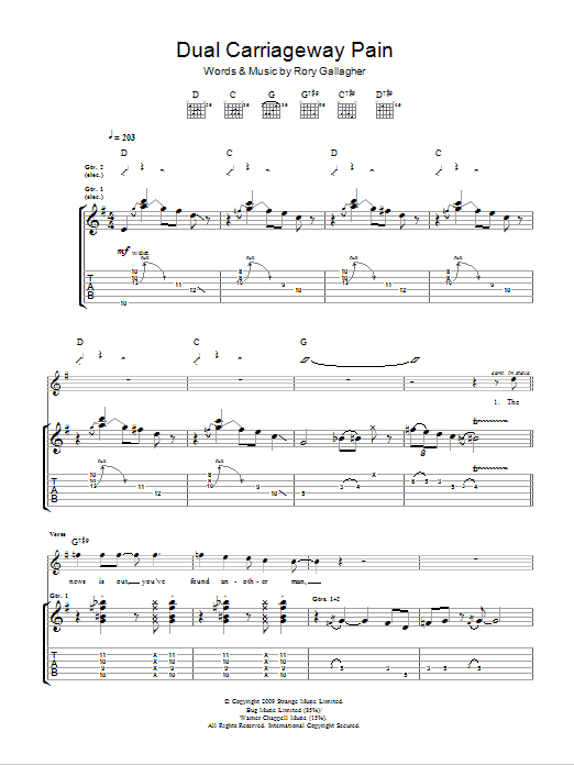 Taste Dual Carriage Way Pain Sheet Music Notes & Chords for Guitar Tab - Download or Print PDF