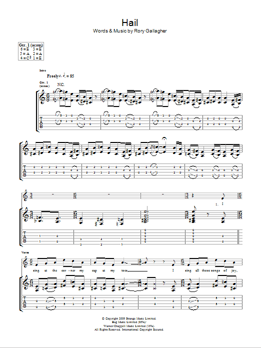 Taste Hail Sheet Music Notes & Chords for Guitar Tab - Download or Print PDF