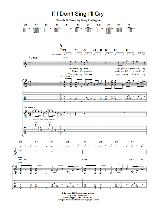 Taste If I Don't Sing I'll Cry Sheet Music Notes & Chords for Guitar Tab - Download or Print PDF