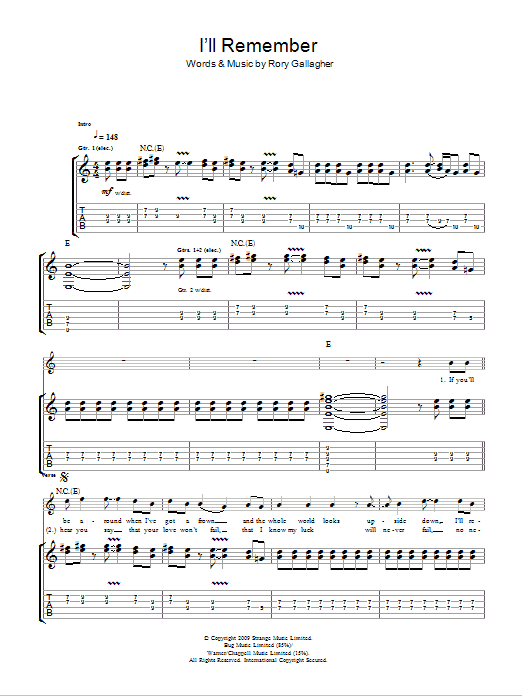 Taste I'll Remember Sheet Music Notes & Chords for Guitar Tab - Download or Print PDF