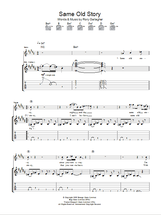 Taste Same Old Story Sheet Music Notes & Chords for Guitar Tab - Download or Print PDF