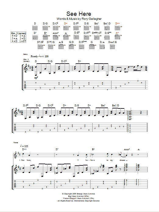 Taste See Here Sheet Music Notes & Chords for Guitar Tab - Download or Print PDF