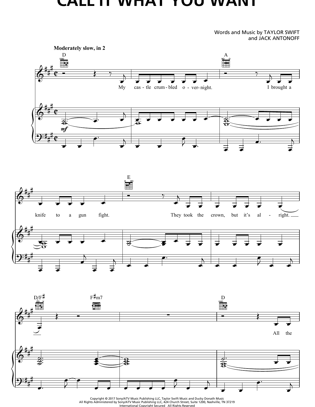 Taylor Swift Call It What You Want Sheet Music Notes & Chords for Easy Piano - Download or Print PDF