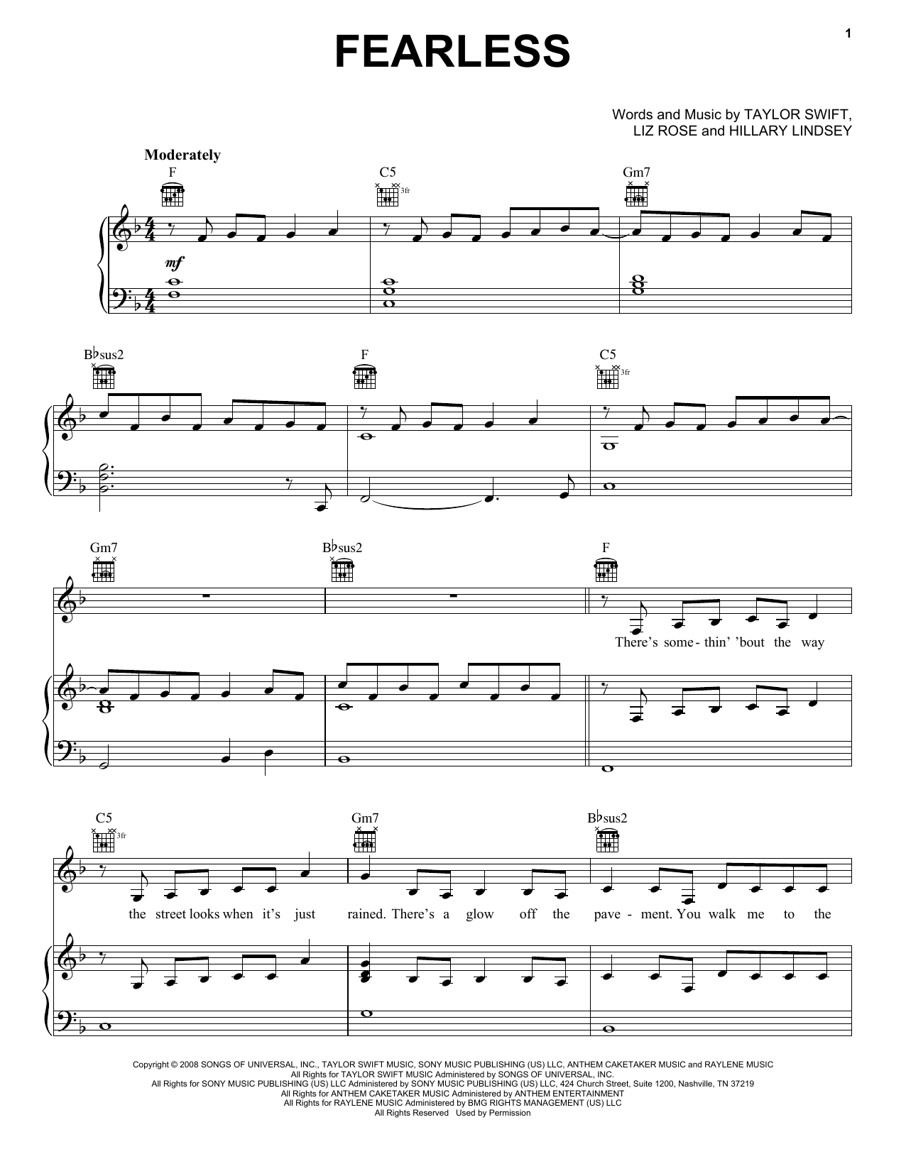 Taylor Swift Fearless Sheet Music Notes & Chords for Alto Sax Solo - Download or Print PDF