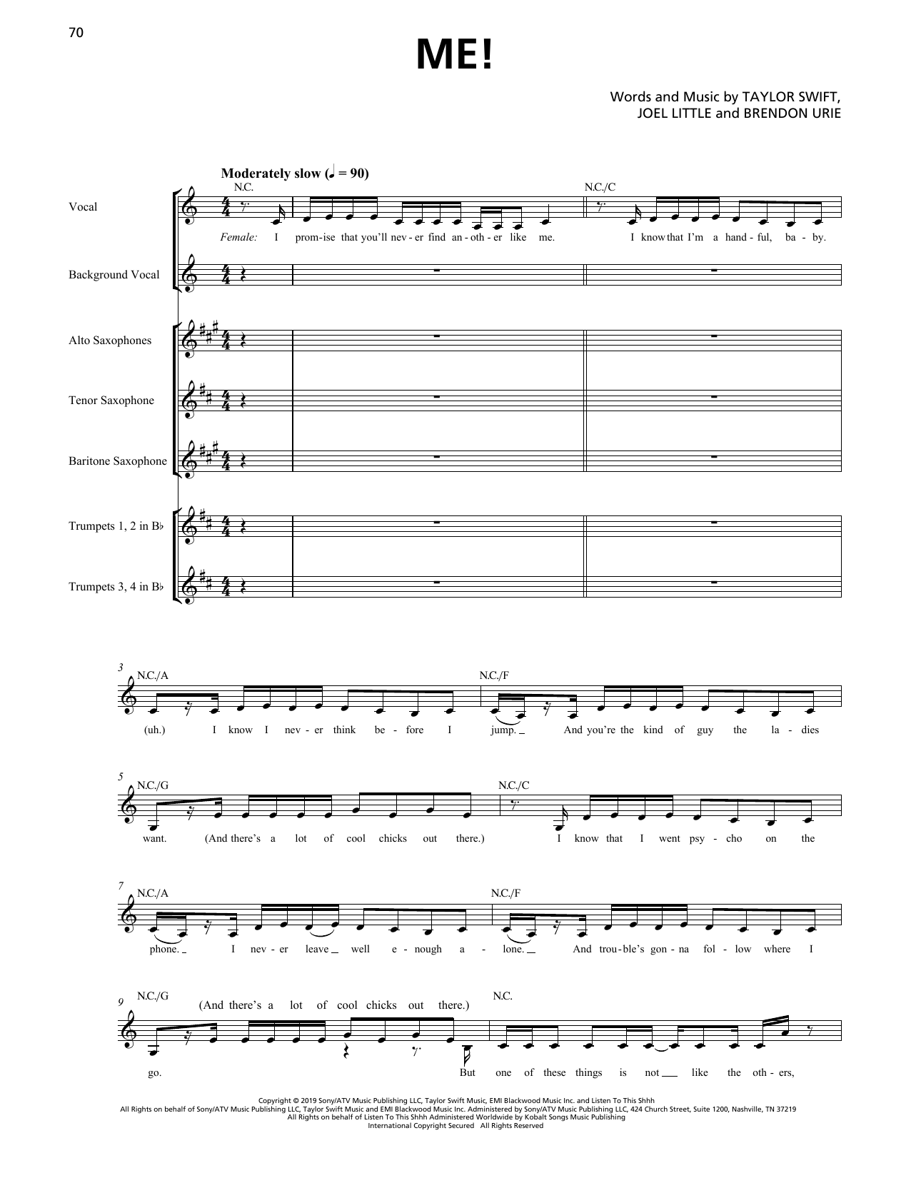 Taylor Swift ME! (Horn Section) Sheet Music Notes & Chords for Transcribed Score - Download or Print PDF